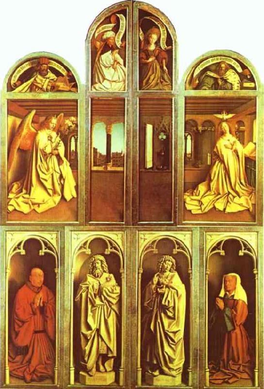 Jan Van Eyck The Ghent Altarpiece with altar wings closed Spain oil painting art